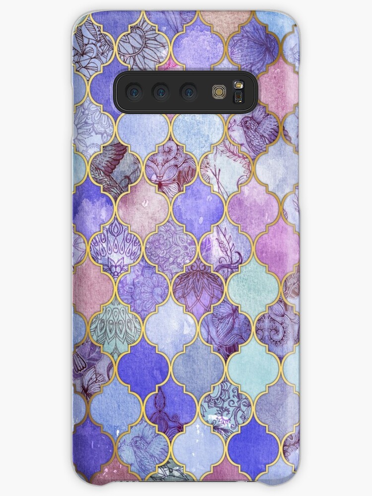 Cool Jade & Icy Mint Decorative Moroccan Tile Pattern Samsung S10 Case