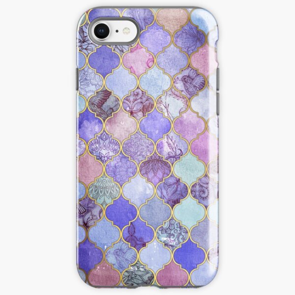 Royal Purple, Mauve & Indigo Decorative Moroccan Tile Pattern iPhone Tough Case