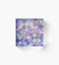 Bloque acrílico Patrón decorativo de azulejos marroquíes de Royal Purple, Mauve & Indigo