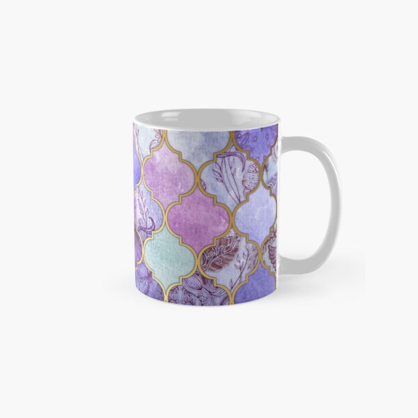 Royal Purple, Mauve & Indigo Decorative Moroccan Tile Pattern Classic Mug
