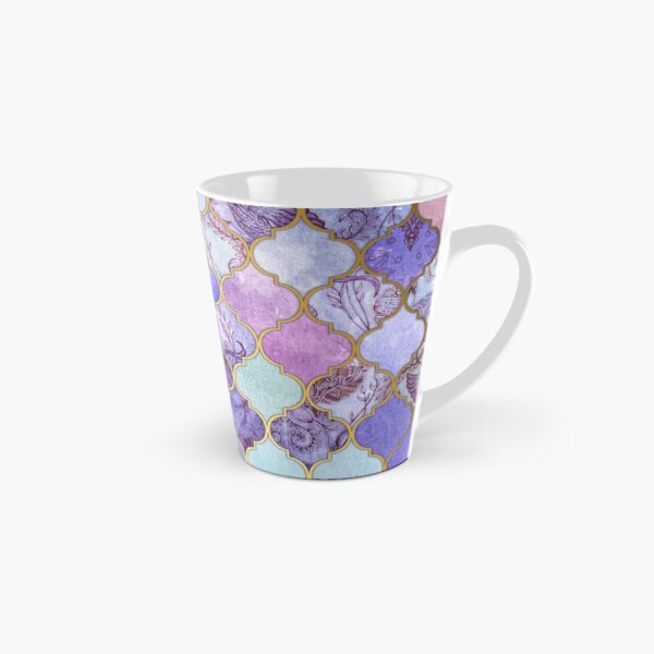 Royal Purple, Mauve & Indigo Decorative Moroccan Tile Pattern Tall Mug