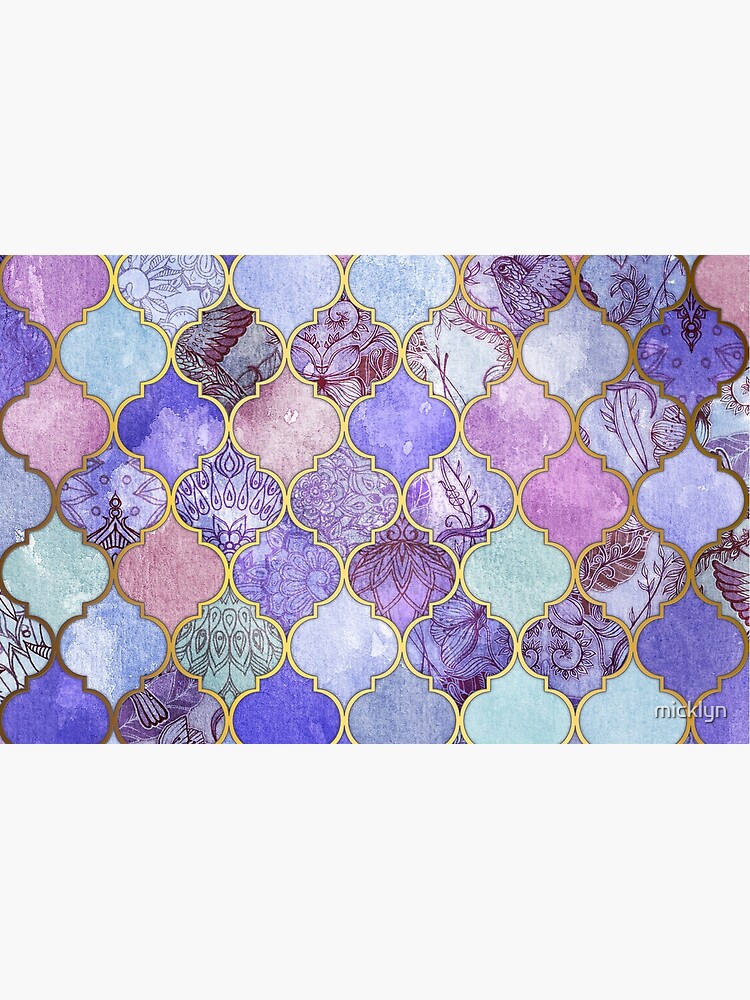 Royal Purple, Mauve & Indigo Decorative Moroccan Tile Pattern by micklyn