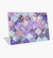 Royal Purple, Mauve & Indigo Decorative Moroccan Tile Pattern Laptop Skin