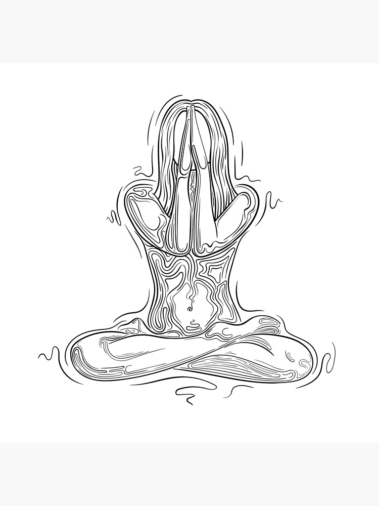 sketch of a! chibi sadhu meditating, etching by louis | Stable Diffusion