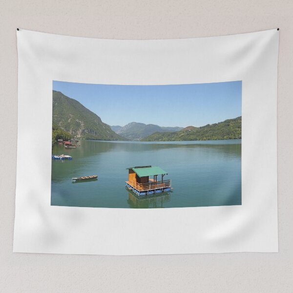 Item preview, Small wooden house floating on Drina river Serbia designed and sold by goceris.