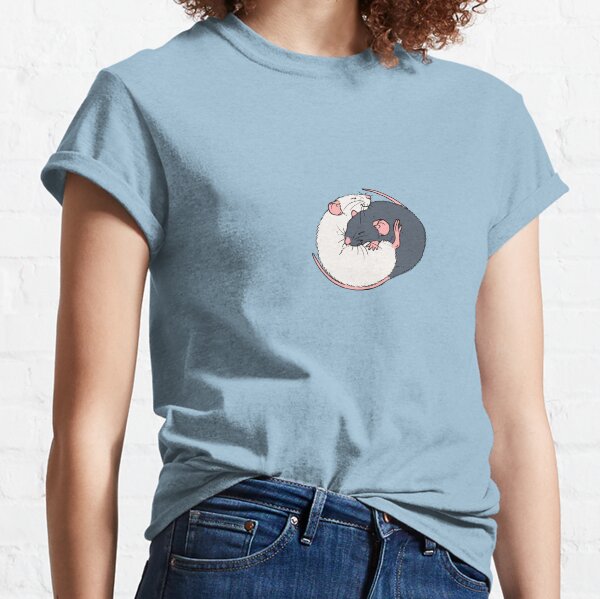 Cuddling Rats Russian Blue and White Classic T-Shirt
