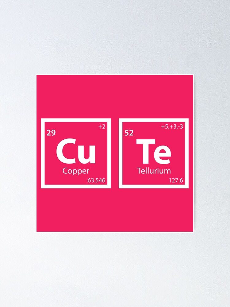 "Cute (CuTe) Periodic Table" Poster for Sale by Texterns Redbubble
