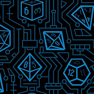 Artwork thumbnail, Tech D20 Pattern [Blue] by MaratusFunk