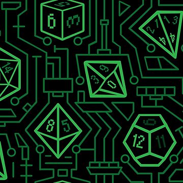 Artwork thumbnail, Tech D20 Pattern [Green] by MaratusFunk