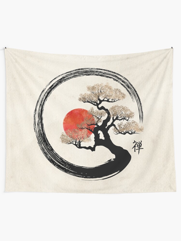 Disover Enso Circle and Bonsai Tree on Canvas | Tapestry