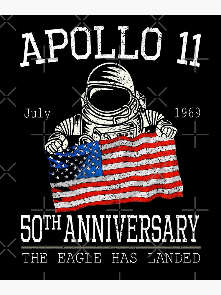 Disover Astronaut Apollo 11 50th Anniversary The Eagle Has Landed Grunge Style Premium Matte Vertical Poster