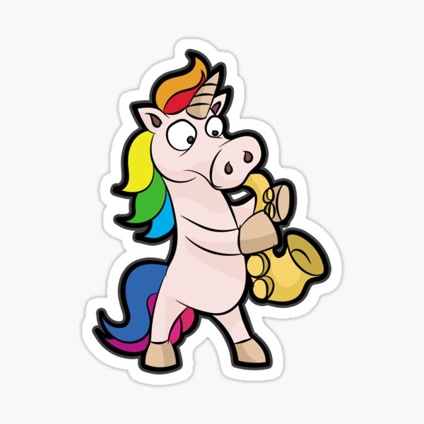 Vista previa del artículo con la obra «Unicornio saxofón saxofonista músico escuela de música», diseñado y vendido por Moonpie90.