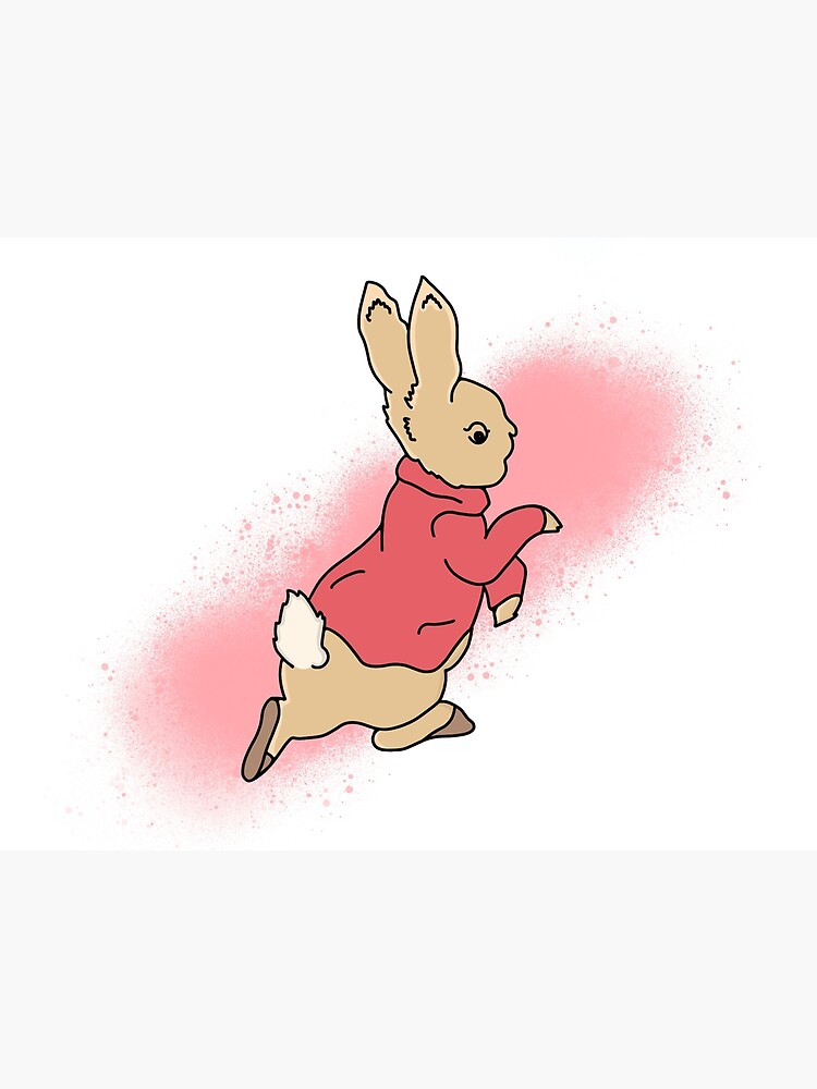 "Coral pink Peter rabbit spray paint design" Art Print for Sale by kaf1