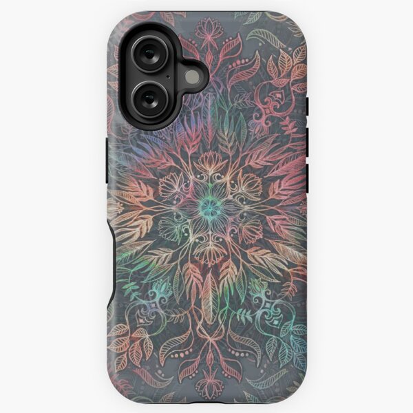 Item preview, Winter Sunset Mandala in Charcoal, Mint and Melon designed and sold by micklyn.