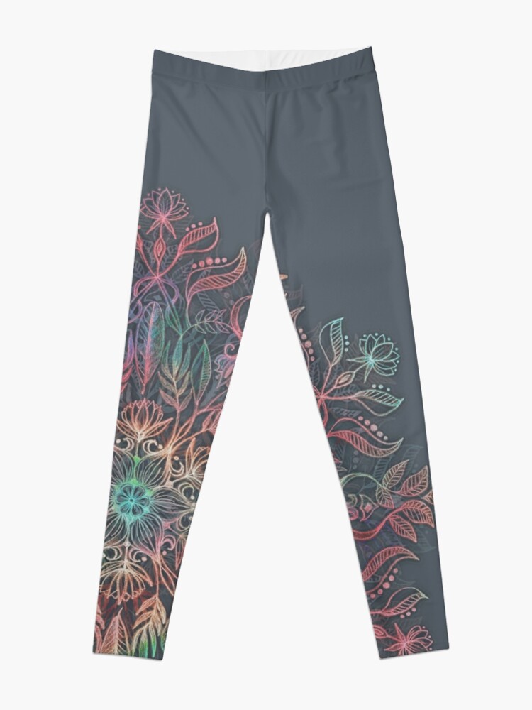 Discover Winter Sunset Mandala in Charcoal, Mint and Melon | Leggings
