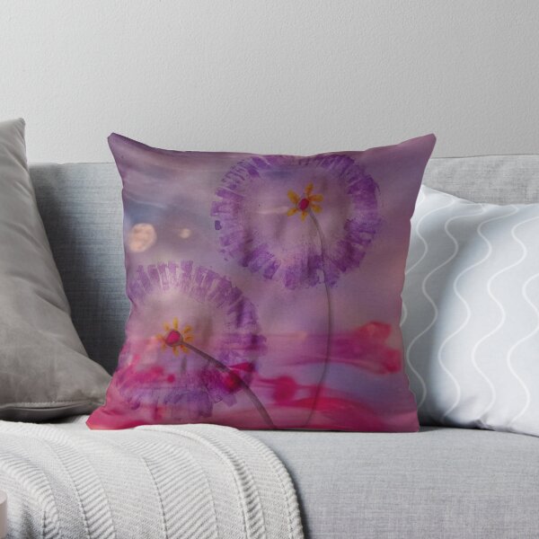 Purple Flower Dream Throw Pillow