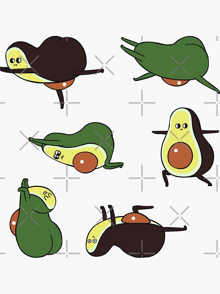 Avocado Yoga Sticker by Huebucket