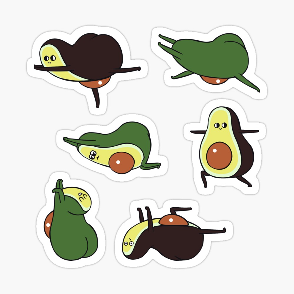 Avocado Yoga Sticker by Huebucket