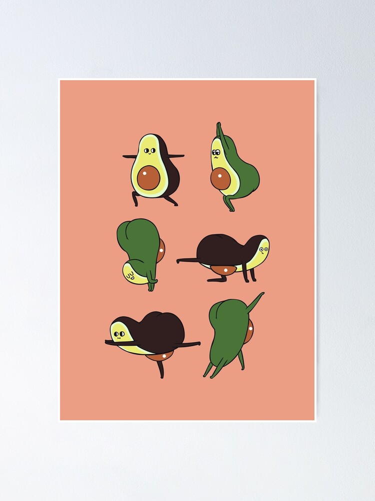 Avocado Yoga Sticker for Sale by Huebucket