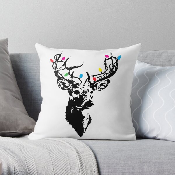 Christmas Deer Throw Pillow