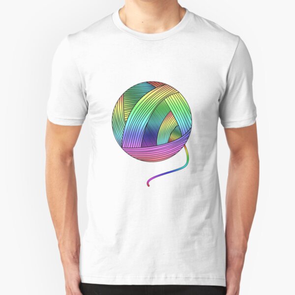 Rainbow Yarn Ball! Slim Fit T-Shirt