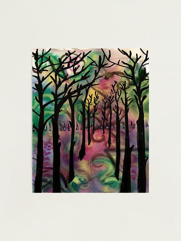 Alternate view of Tall dark trees abstract Photographic Print