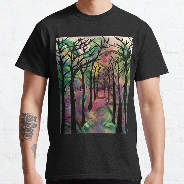 Tall dark trees abstract Classic T-Shirt