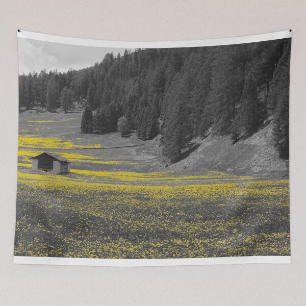 Item preview, Mountain with yellow flowers designed and sold by from Carbonizzo.