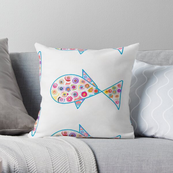 Color Fish Love Throw Pillow
