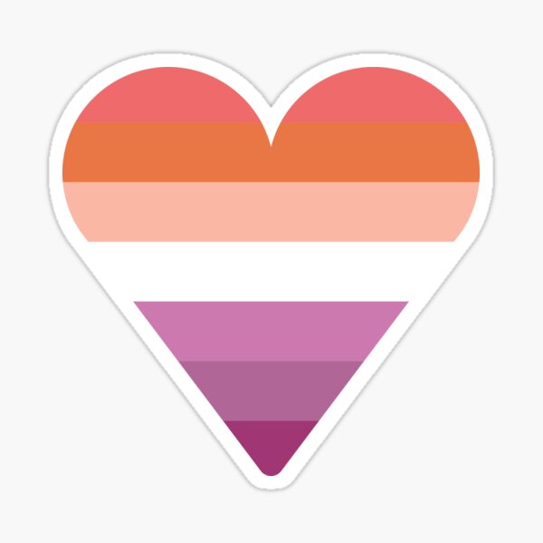 Pastel Lesbian Pride Heart (All Stripes) Sticker