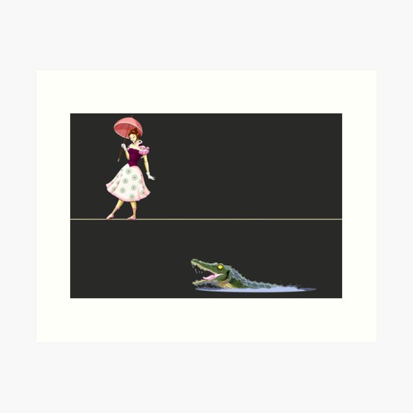 Vista previa del artículo con la obra « Haunted Tightrope Girl and Gator», diseñado y vendido por Sunshone2.