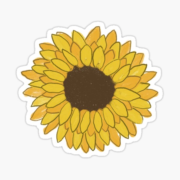 Single Yellow and Orange Sunflower Sticker