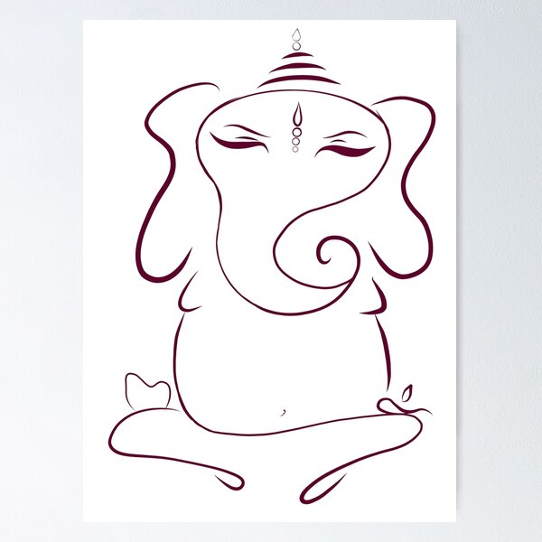 Clipart Mouse Ganesh - Line Drawing Simple Ganesh - Free Transparent PNG  Clipart Images Download