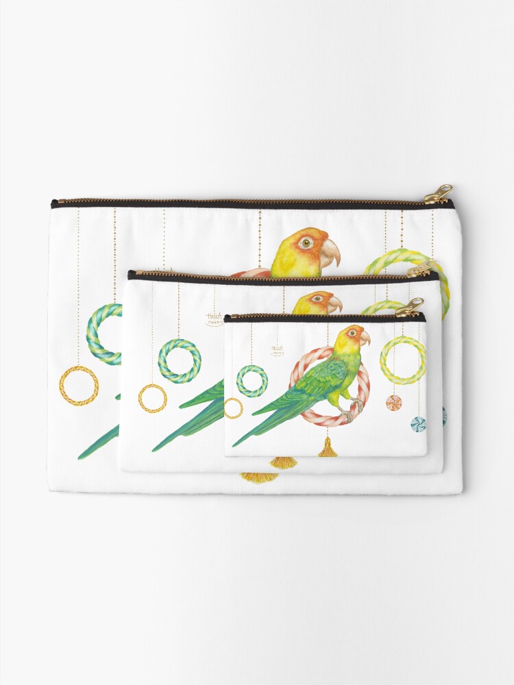 Alternate view of Candy Carolina Parakeet Zipper Pouch