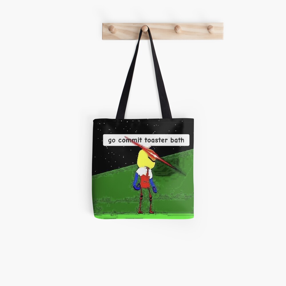 Toast Tote Bag By Yearningdread Redbubble - roblox go commit toaster bath