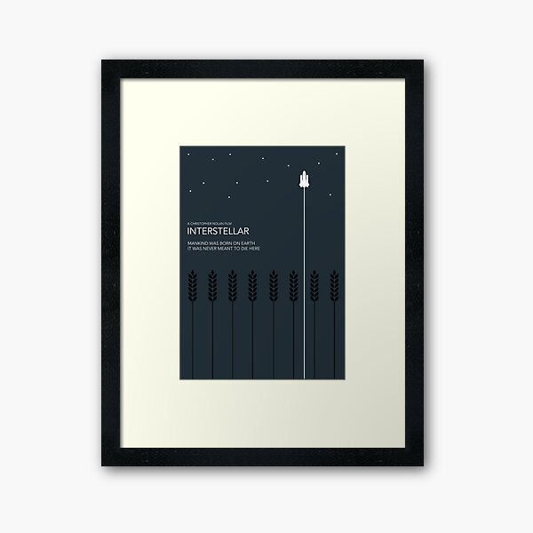 Interstellar Tribute - Minimalist Space Design Framed Art Print