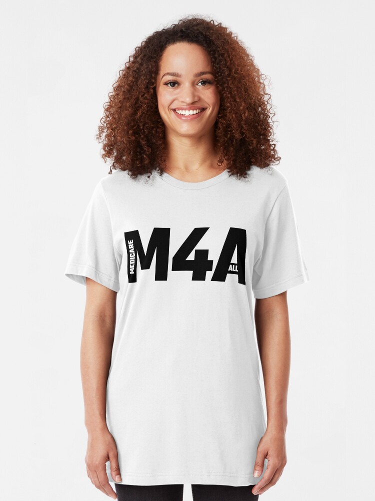 Alternate view of M4A - Medicare For All Slim Fit T-Shirt
