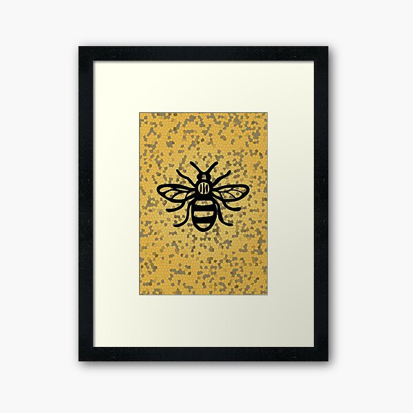 Manchester Bee Print Framed Art Print