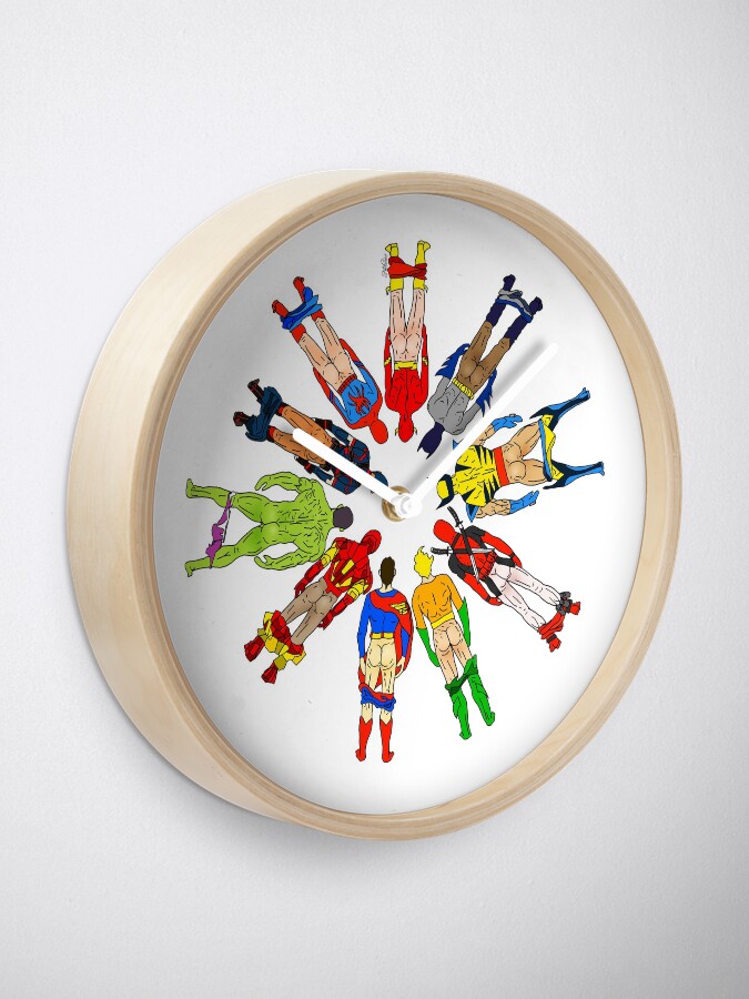 Alternate view of Superhero Butts Clock