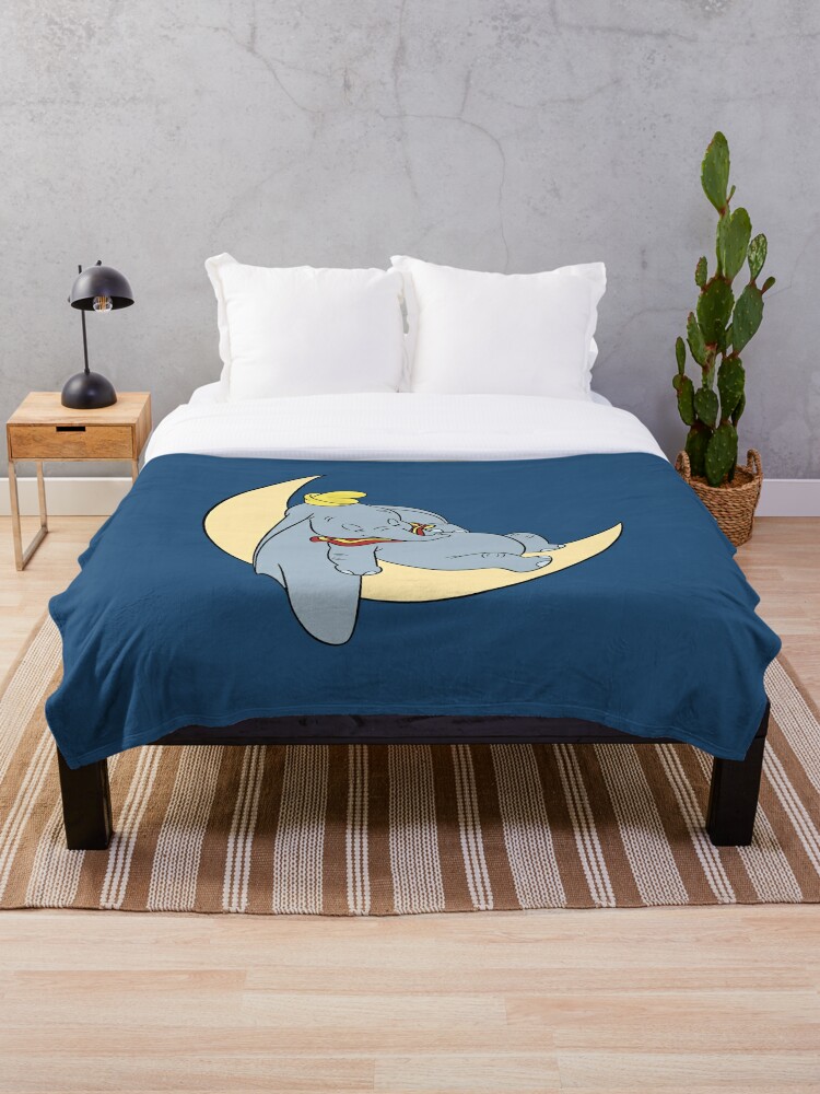 Sleeping Dumbo Moon Throw Blanket By Kahlendeveraux Redbubble