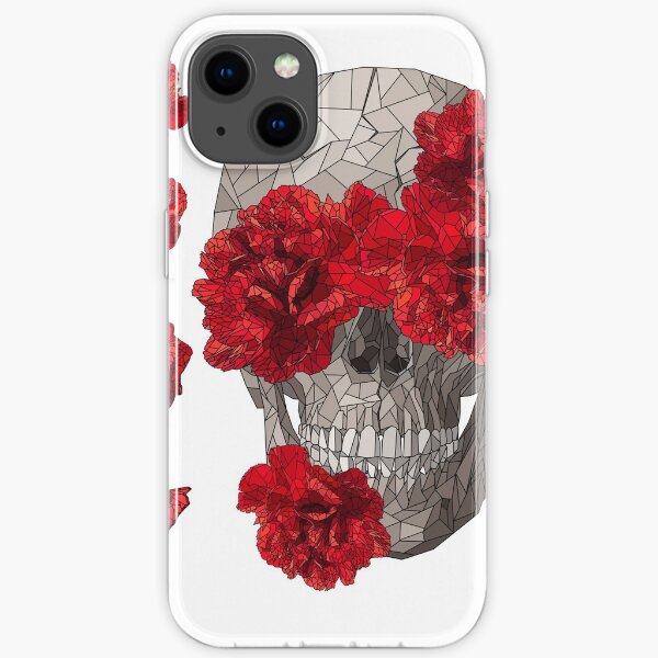 Rebel red carnation inspired artwork  iPhone Soft Case
