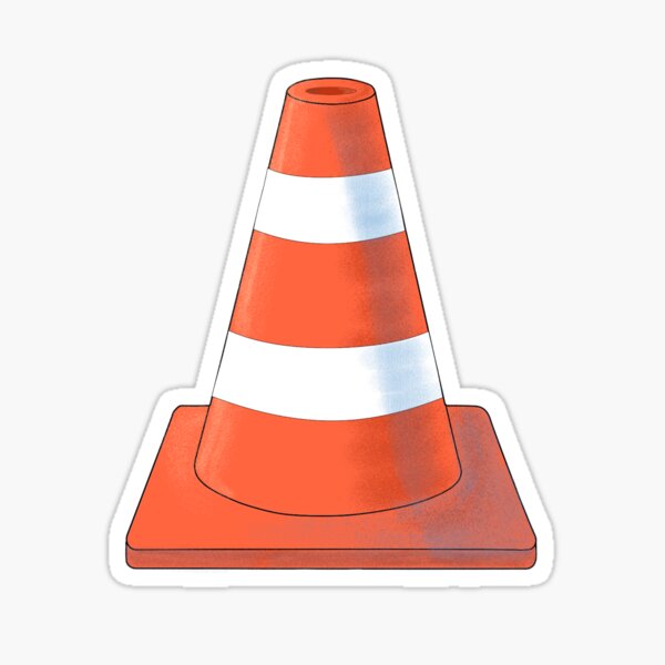 Cute orange and white Safety Cone. Sticker