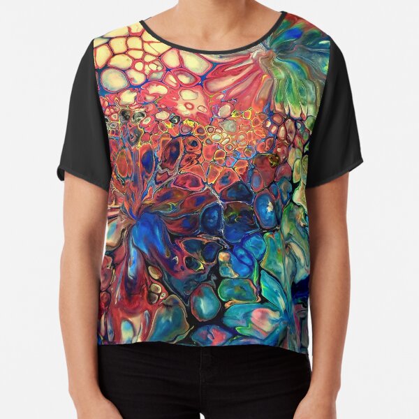 Golden Haze Flower Chiffon Top