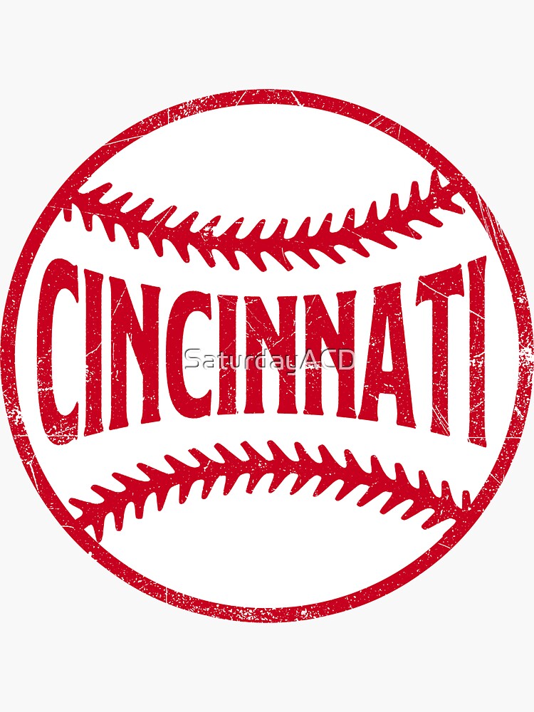 Cincinnati Retro Baseball - Red | Sticker