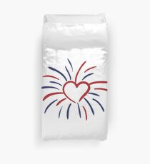 Funda nórdica Corazón de fuegos artificiales el 4 de julio.
