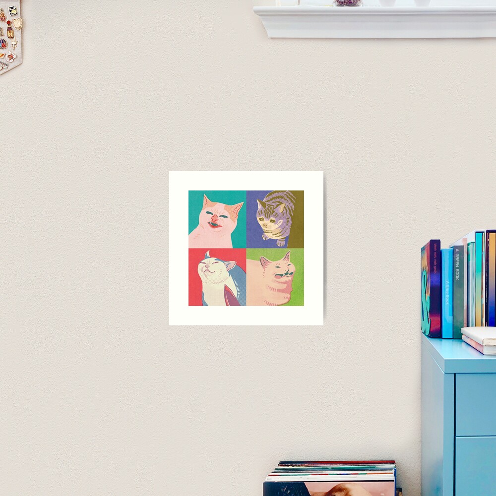 Four Meme Cats of the Apocalypse Art Print