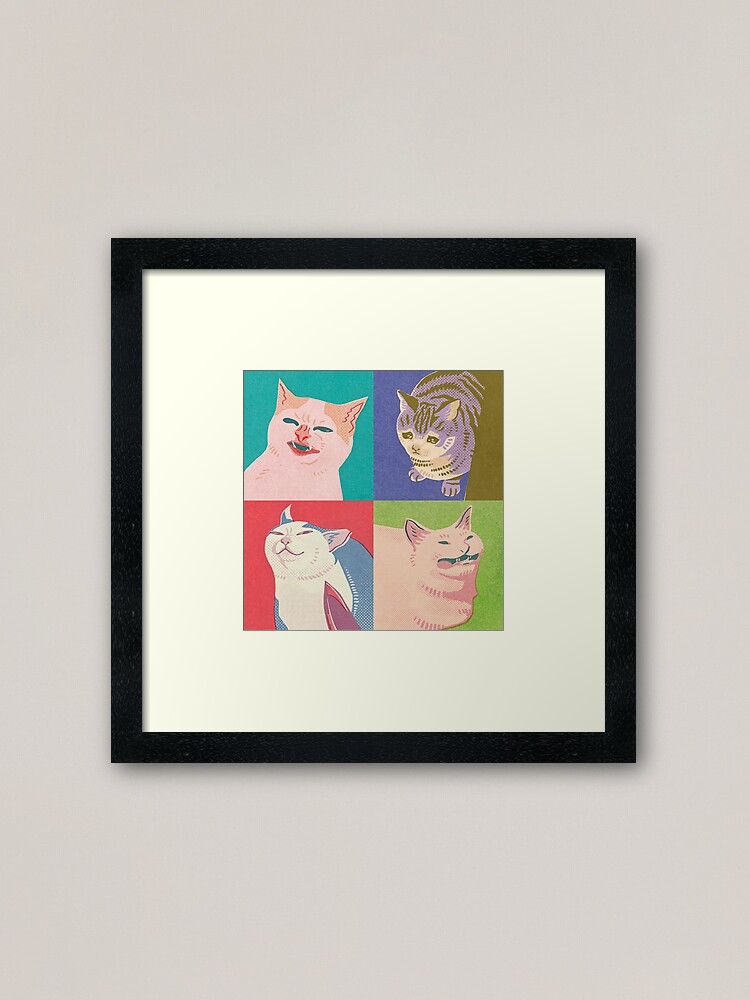 Thumbnail 2 of 7, Framed Art Print, Four Meme Cats of the Apocalypse designed and sold by karmabees.