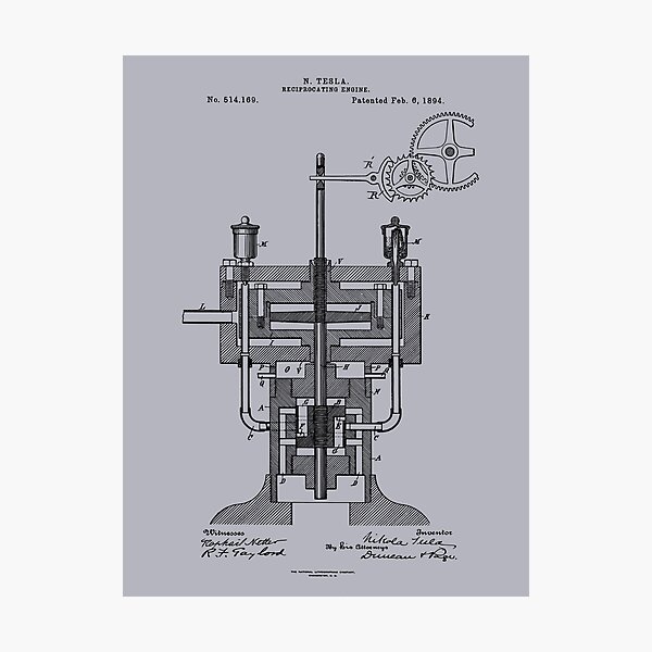 Item preview, Nikola Tesla Earthquake Machine Patent 1894 designed and sold by MadebyDesign.