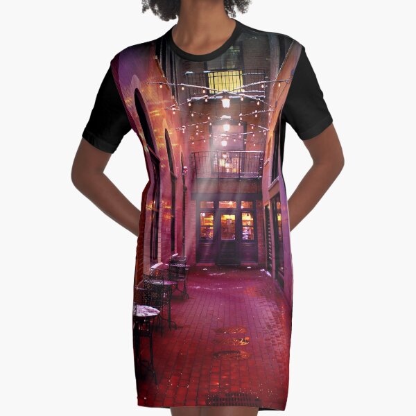 Enlightened Patio Graphic T-Shirt Dress