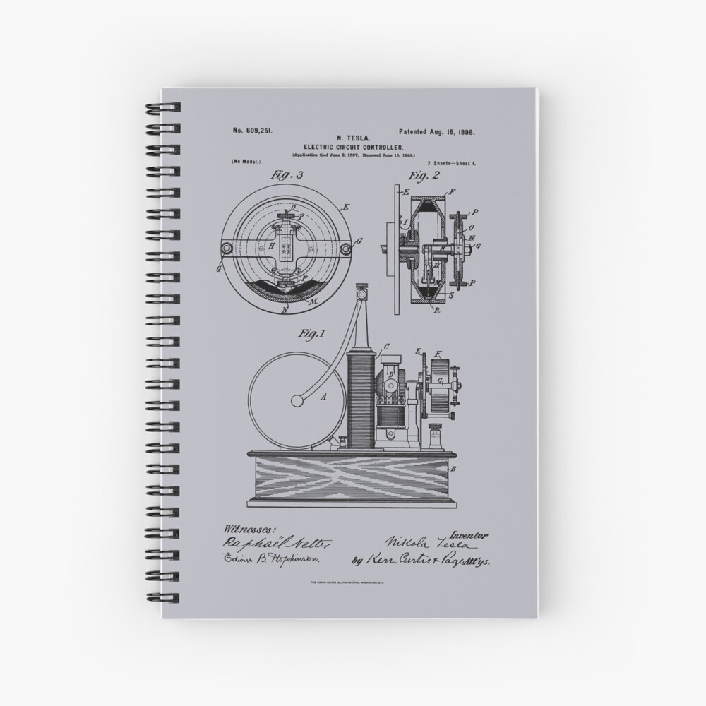 Tesla Electric Circuit Controller Patent drawing - – JTM VINTAGE